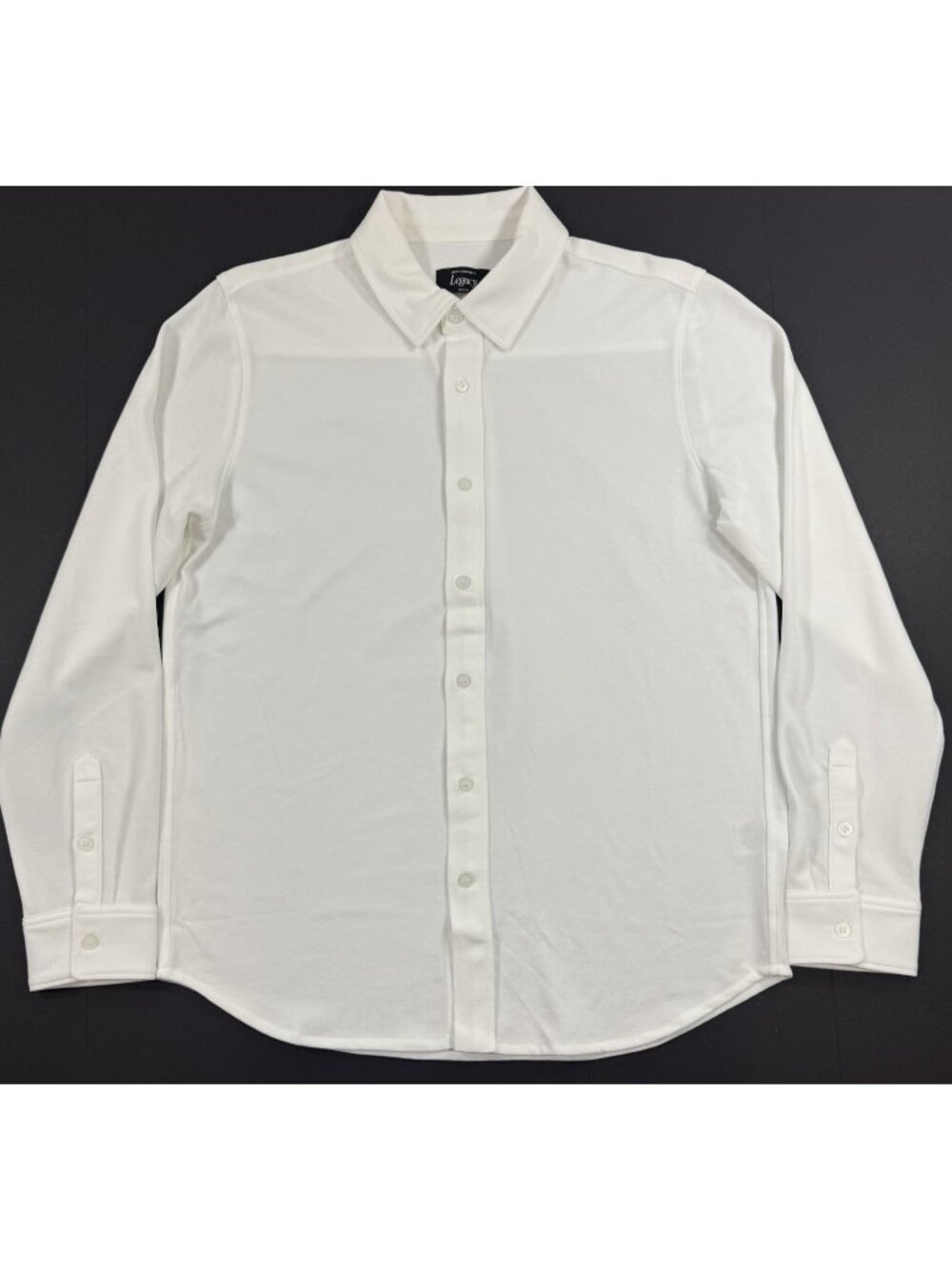 Jack Archer Legacy Shirt Mens Button Down Sz Medium Pique Knit White Long sleeve